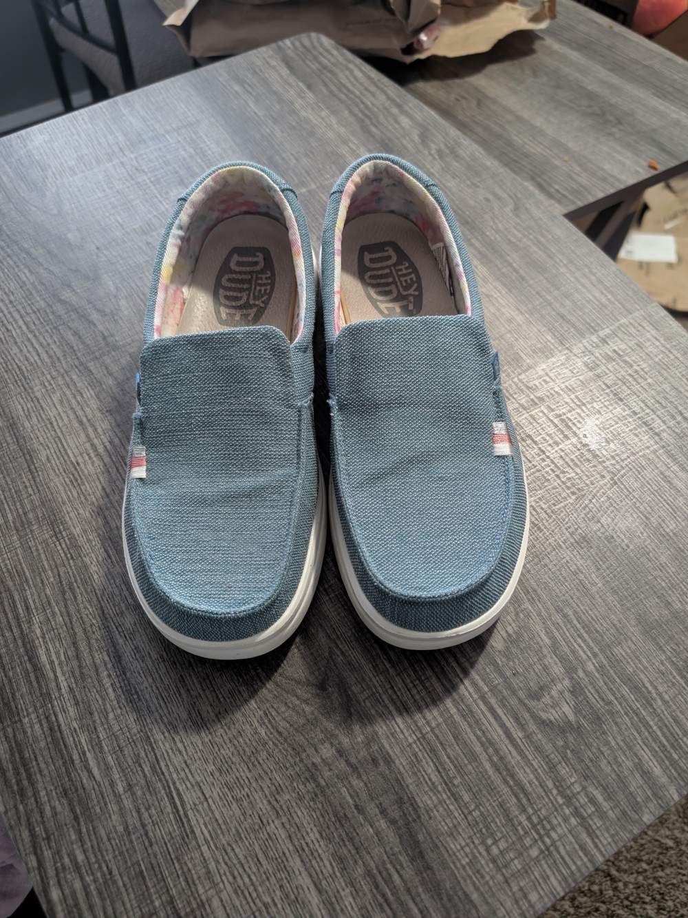 Women's Hey Dude Women's Teal Slip-On Canvas Loafers